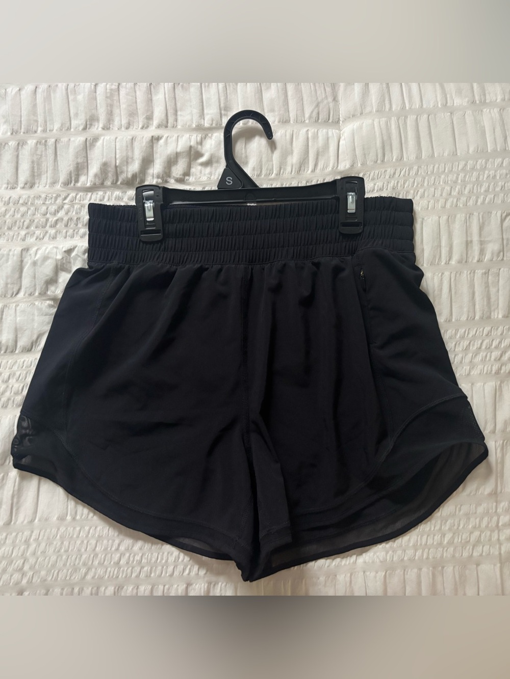 Aritzia Black Athletic Shorts with Smocked High Waist
